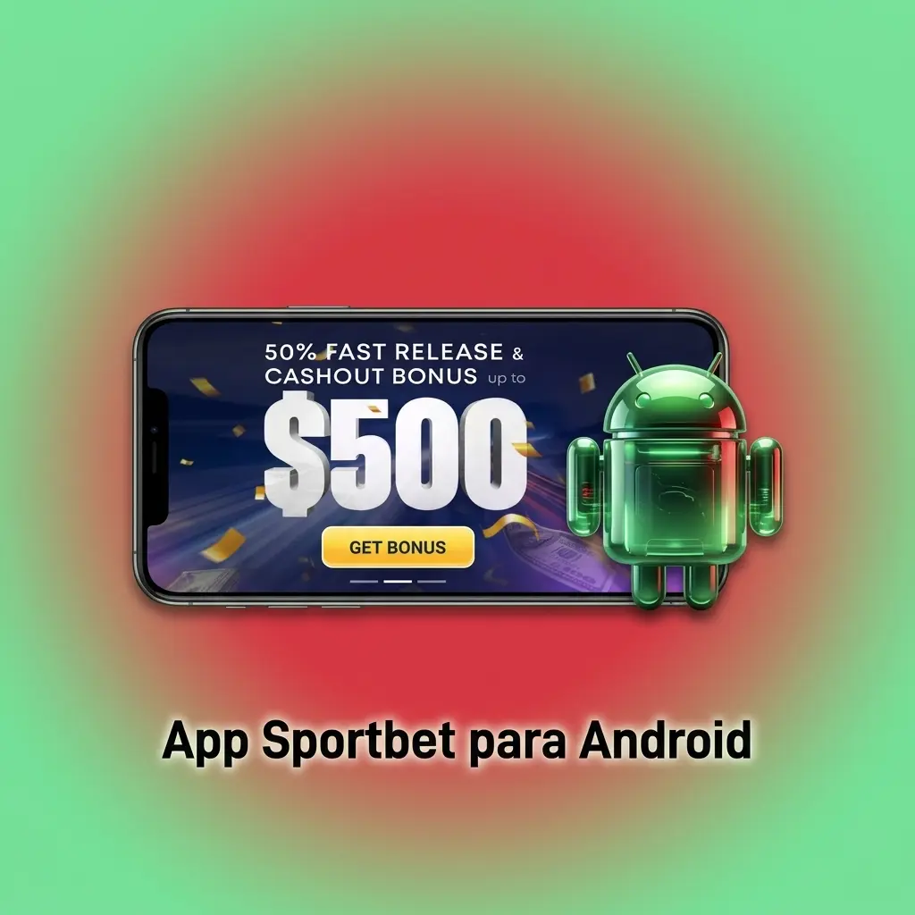 Tela de download do app Sportbet para Android com instruções de instalação do APK no smartphone