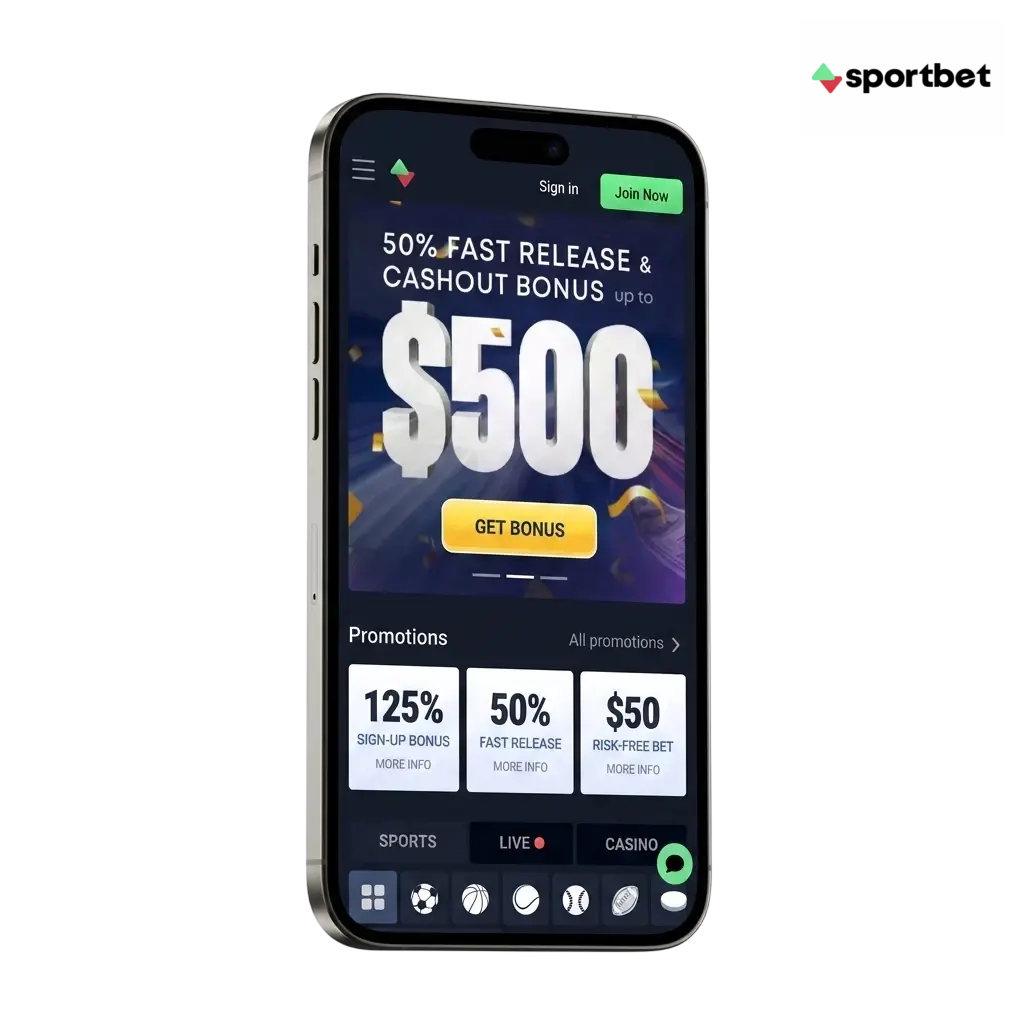 App Sportbet para Android e iOS com apostas esportivas, cassino ao vivo e pagamentos via PIX no Brasil