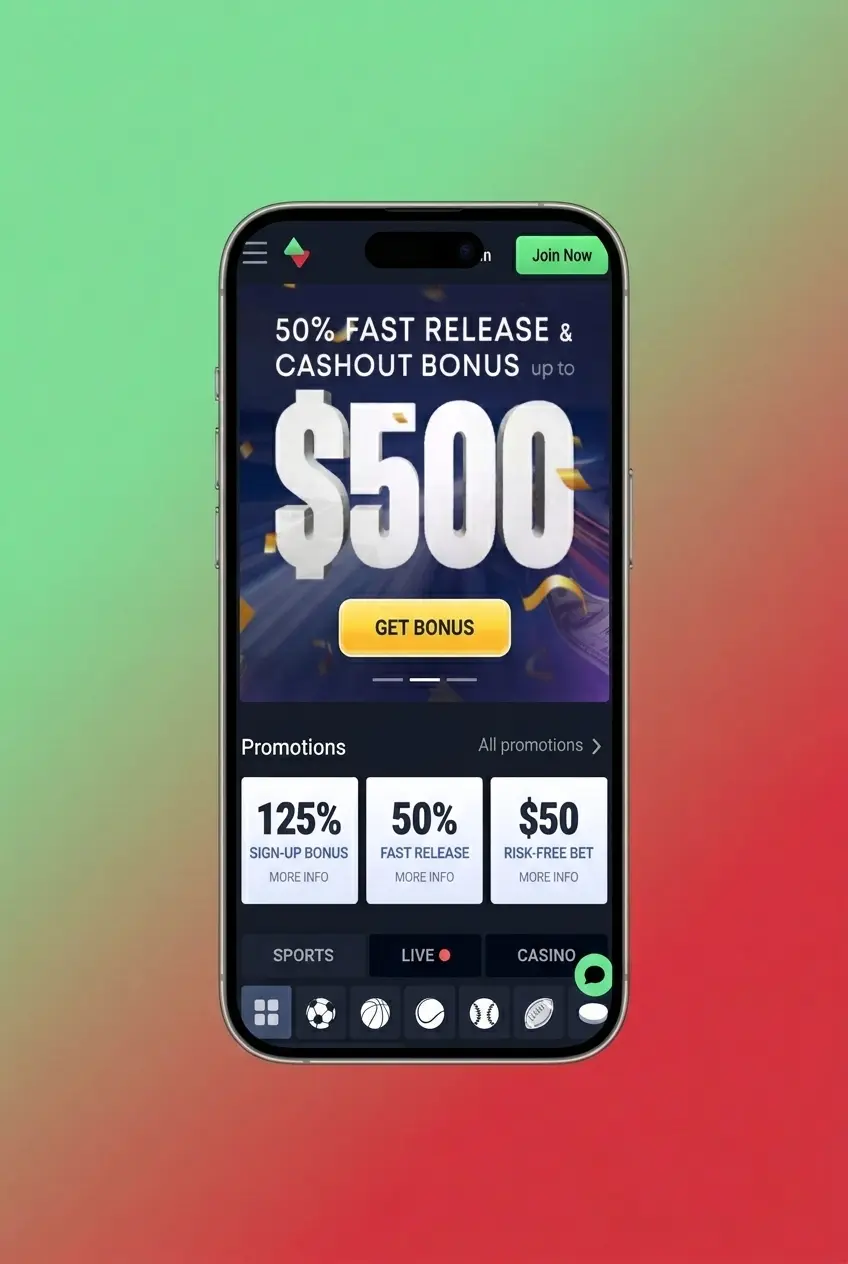 Tela do aplicativo Sportbet mostrando o processo de cadastro para novos usuários maiores de 18 anos