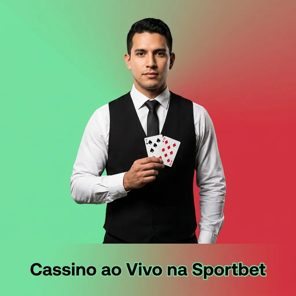 Dealer profissional ao vivo no cassino da Sportbet com transmissão em HD para jogadores brasileiros