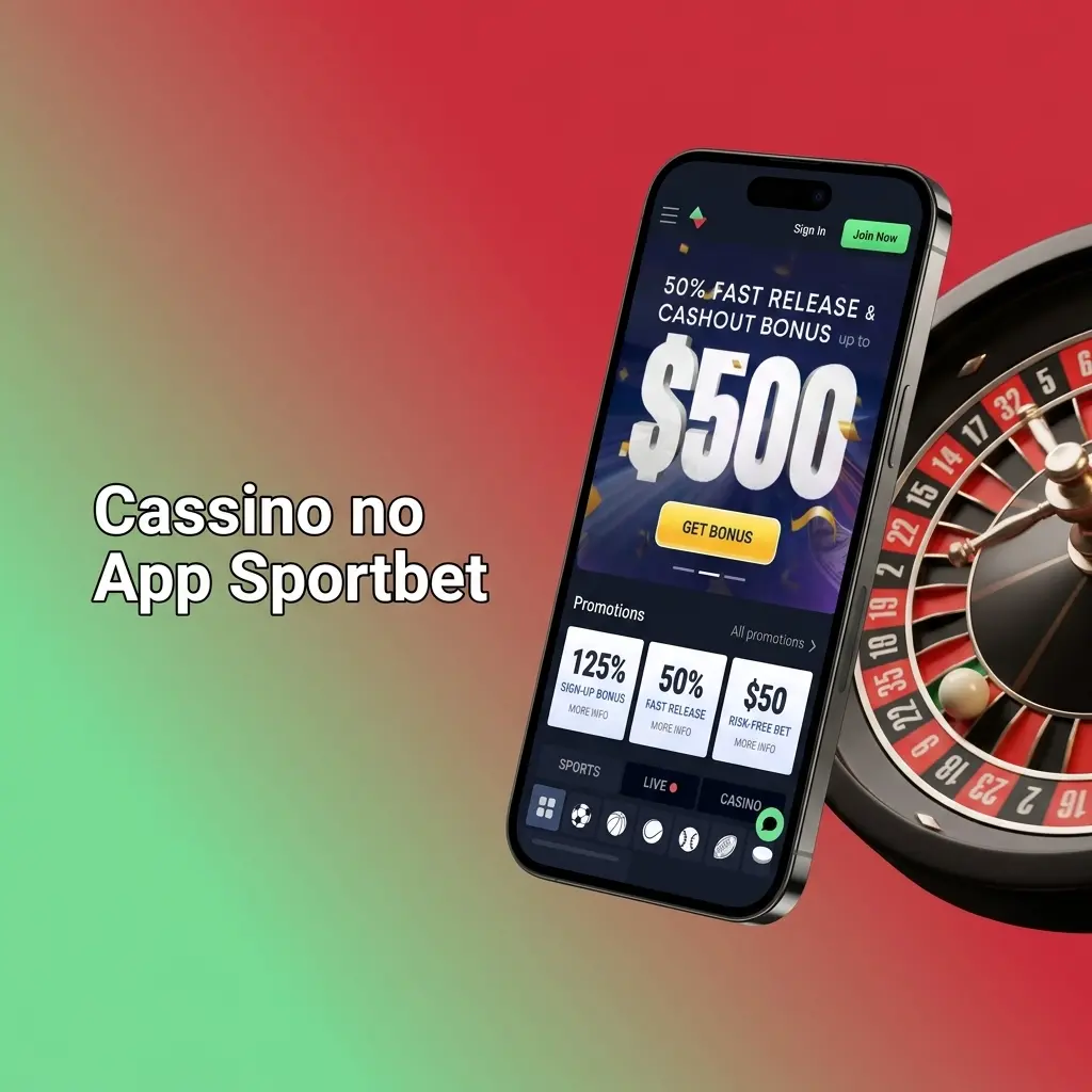 Cassino no app Sportbet com slots, roleta, blackjack e cassino ao vivo com dealers reais em HD