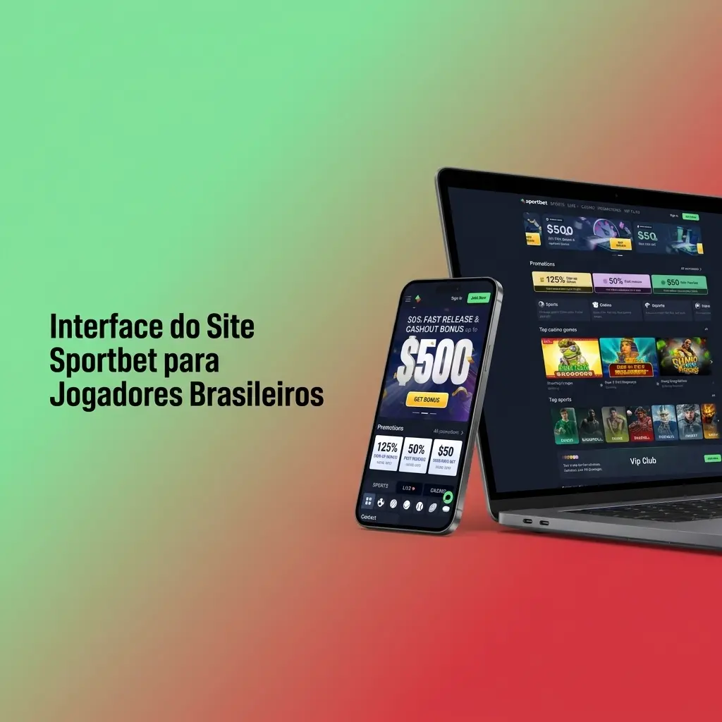 Interface do site Sportbet com barra de navegação destacando Esportes, Cassino e Promoções para jogadores brasileiros